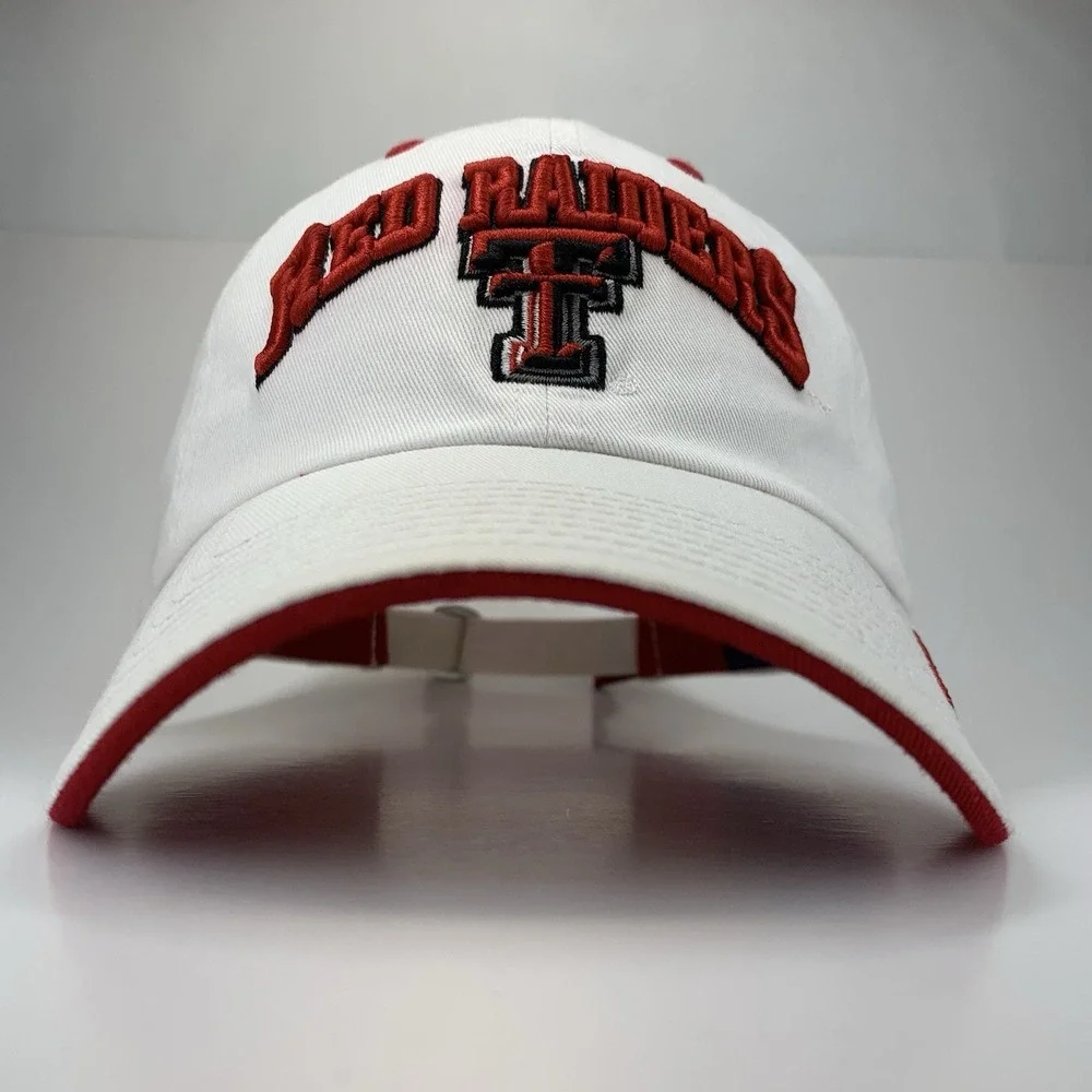 Texas Tech Red Raiders Hat White Adjustable Strap Unstructured TOW Baseball Cap
